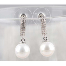 Factory Direct Fine Gold Silver CZ Pearl Earrings